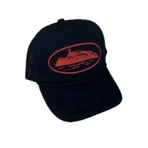Corteiz Alcatraz Trucker Hat Black Red